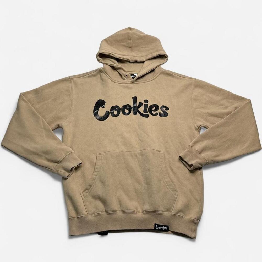 Cookies SF Tan Black Logo Pullover Hoodie Men’s Medium Streetwear Sweatshirt
